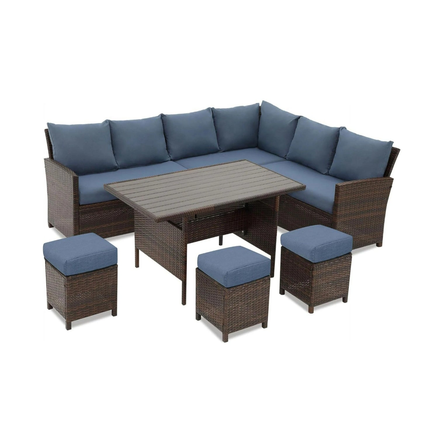 7 Piece Wicker Patio Dining Set