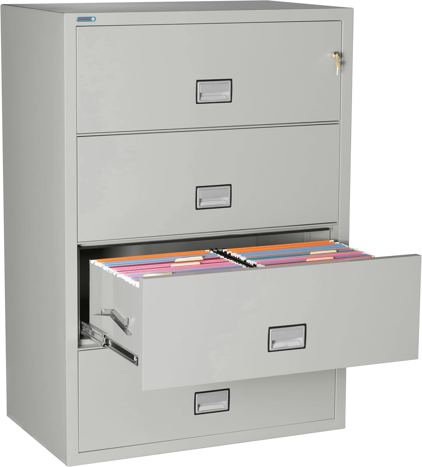 Lateral 38 Inch File Cabinet Light Gray Office Storage