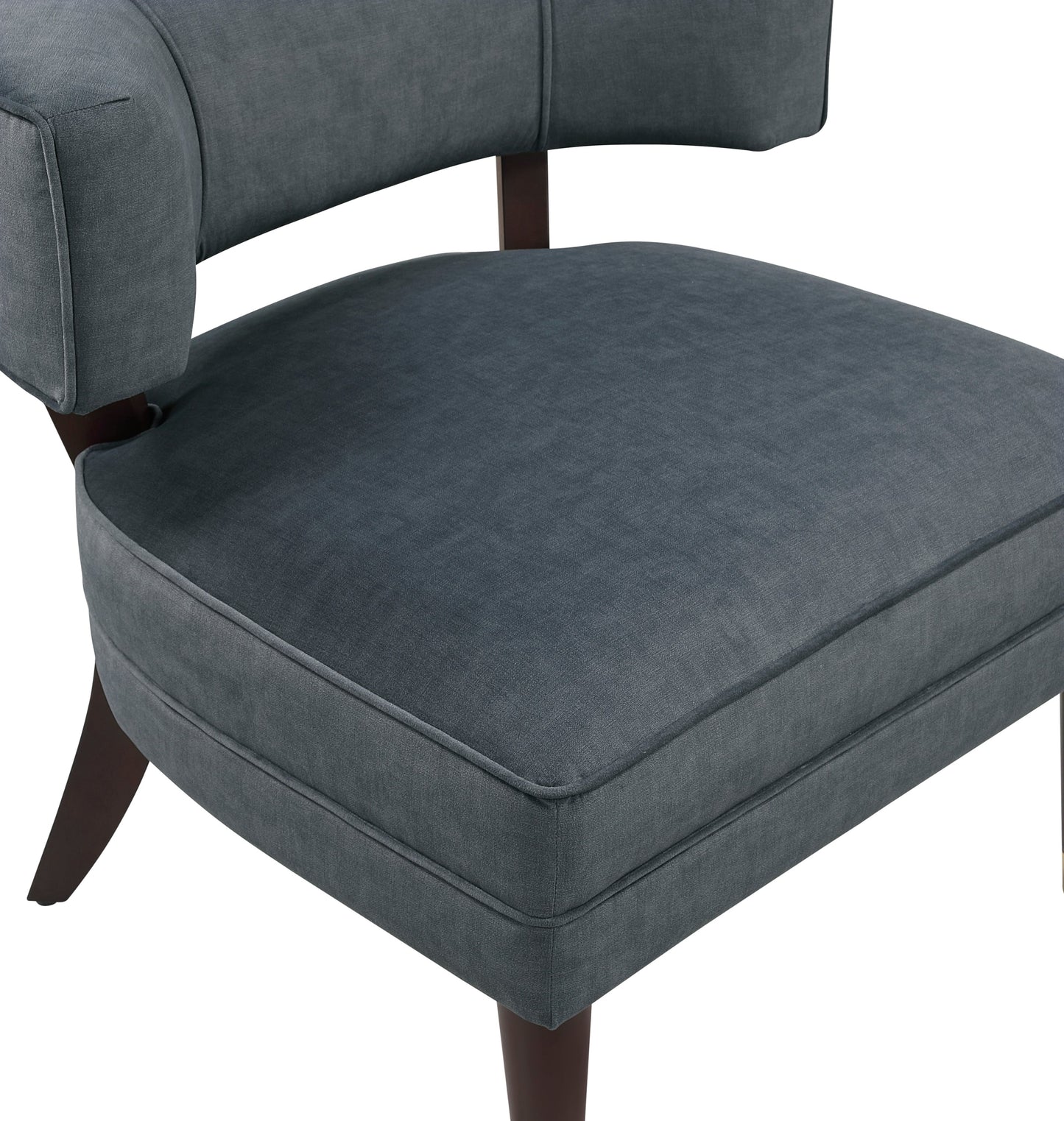 Elegant Style Accent Chair Dark Gray Velvet Upholstery Barrel-Back Solid Wood Luxury Living Room Furniture 1pc