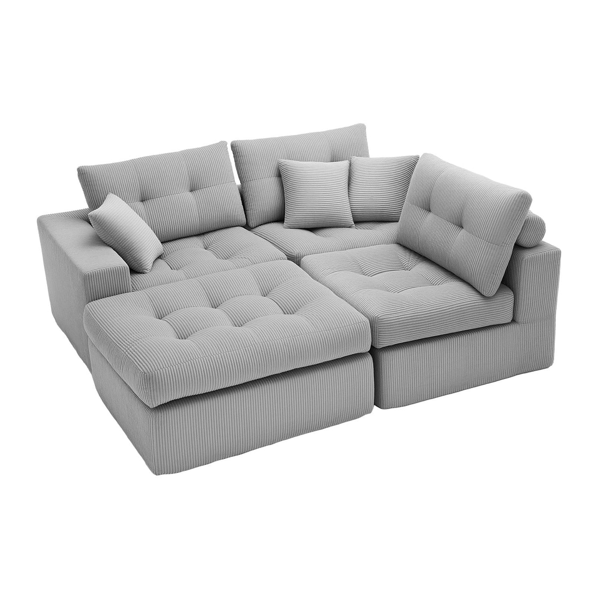 Corduroy Corner Chaise Compression Sofa Bed