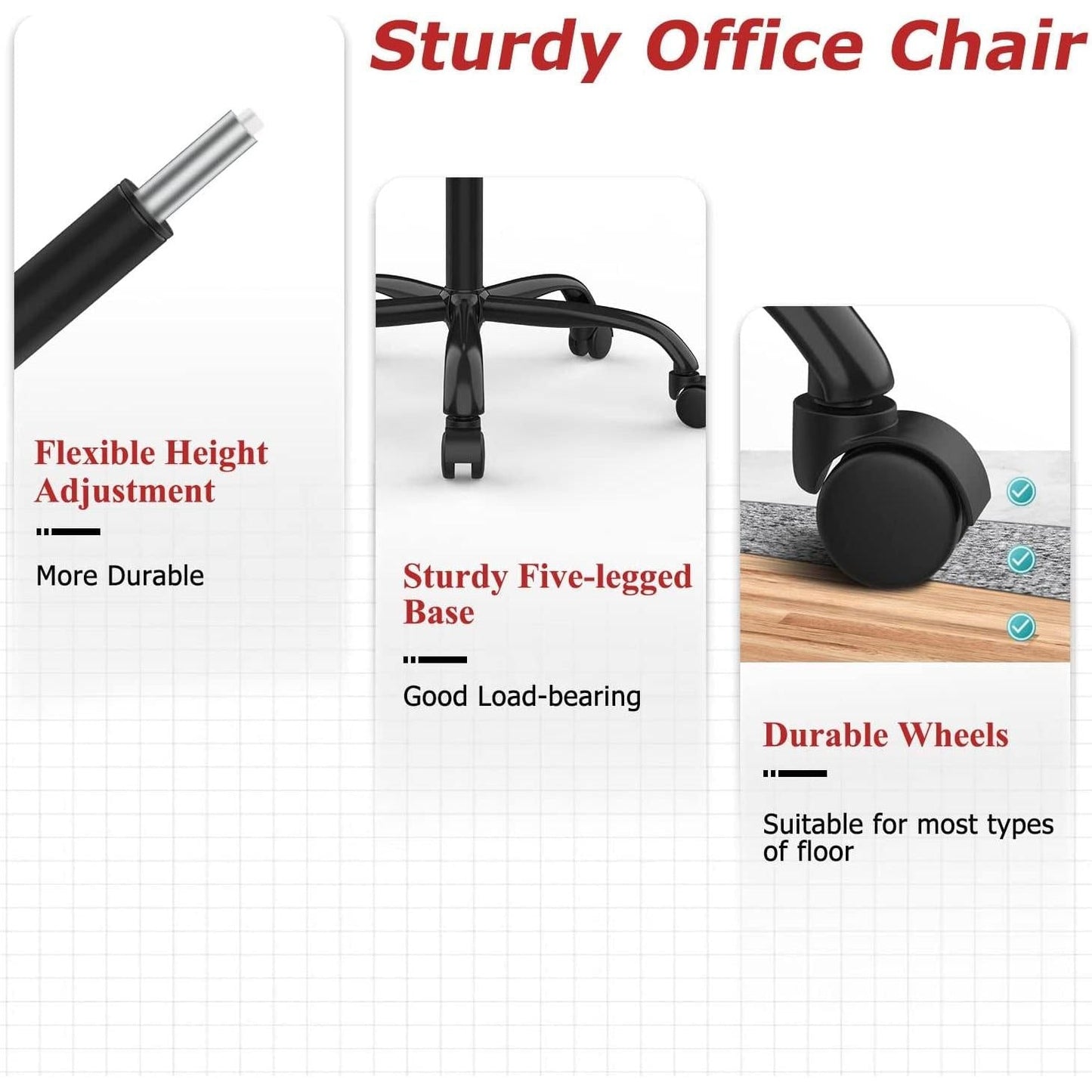 Black Ergonomic Mesh Office Chair With Armrests And Wheels