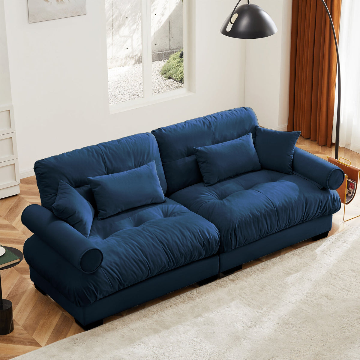 Large Size Modern Velvet Two-Seater Sofa