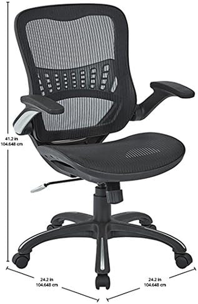 Office Star Ventilated Desk Chair With Breathable Mesh Seat Back Black Base