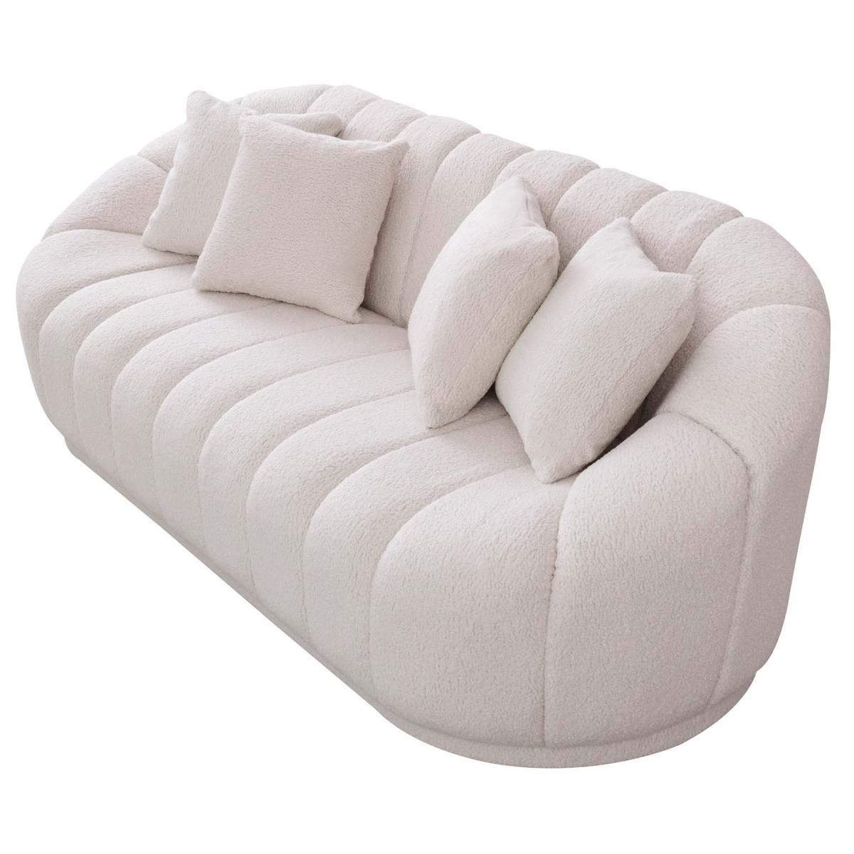 Maximilian Modern Japandi Style Tight Back Boucle Couch