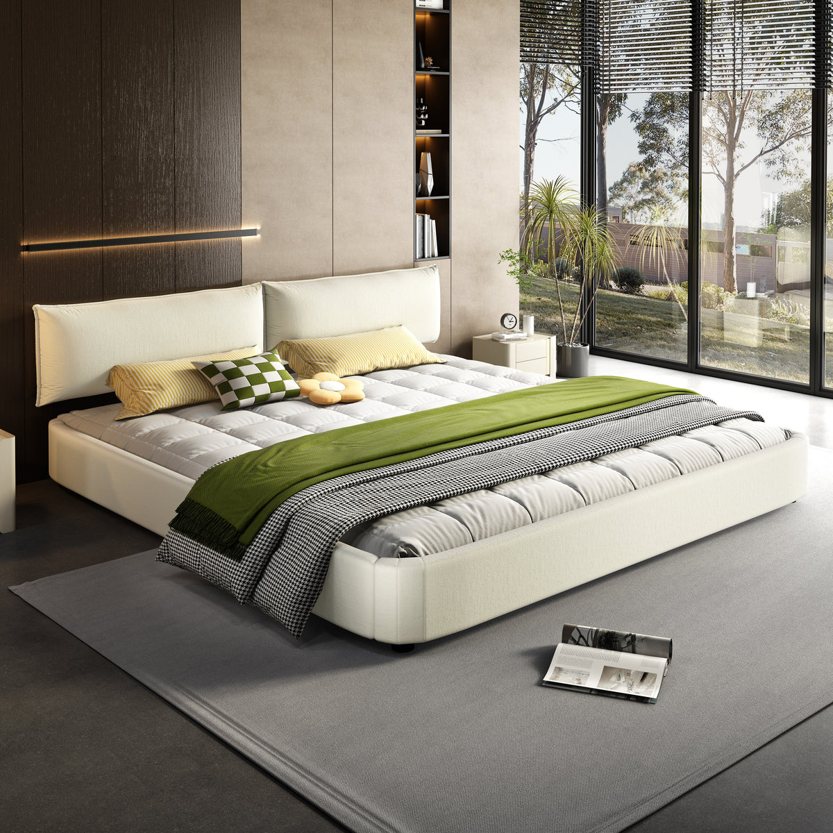 King Size Cloud Bed Frame with Movable Headboard