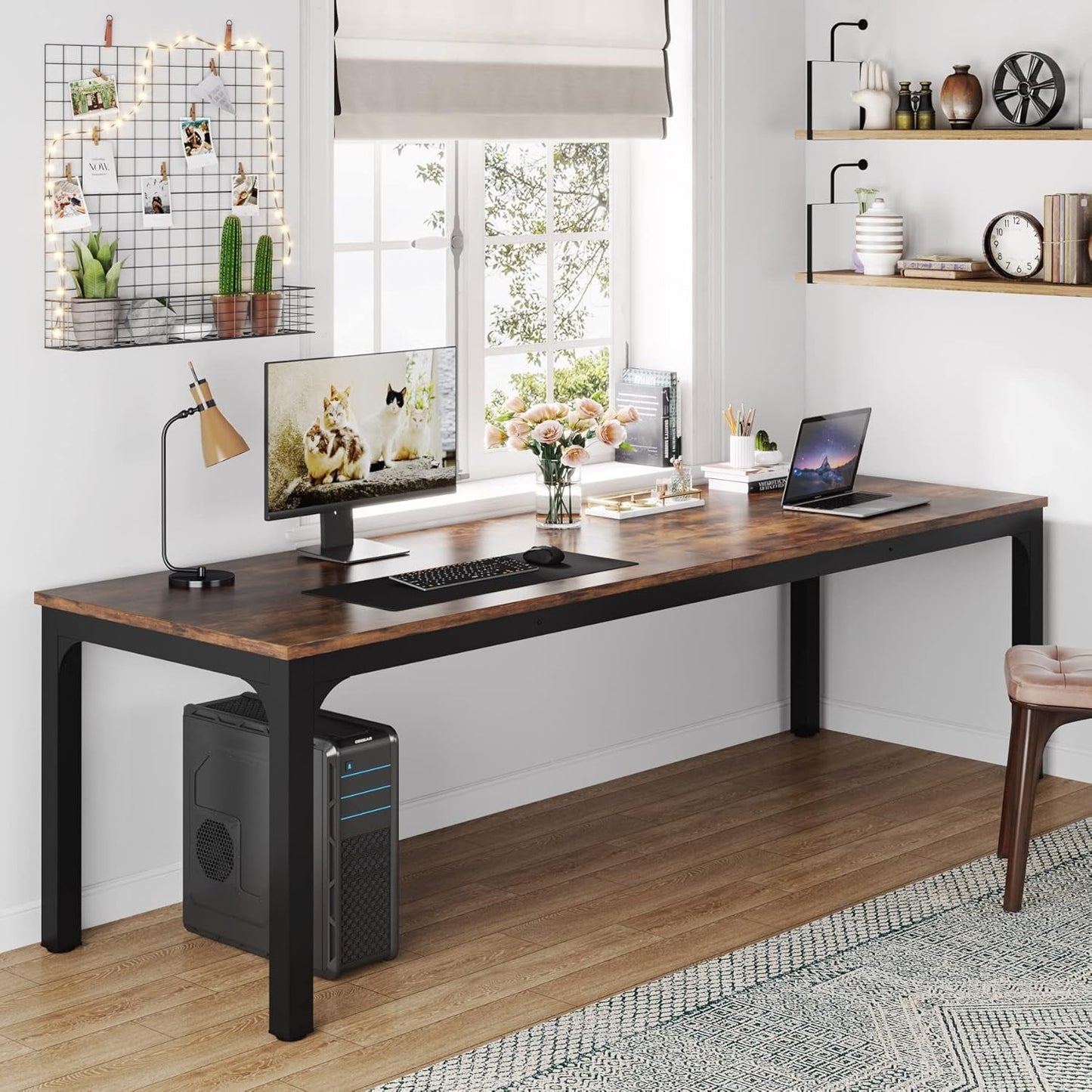 78 Inch Extra Long Two Person Computer Desk For Home Office