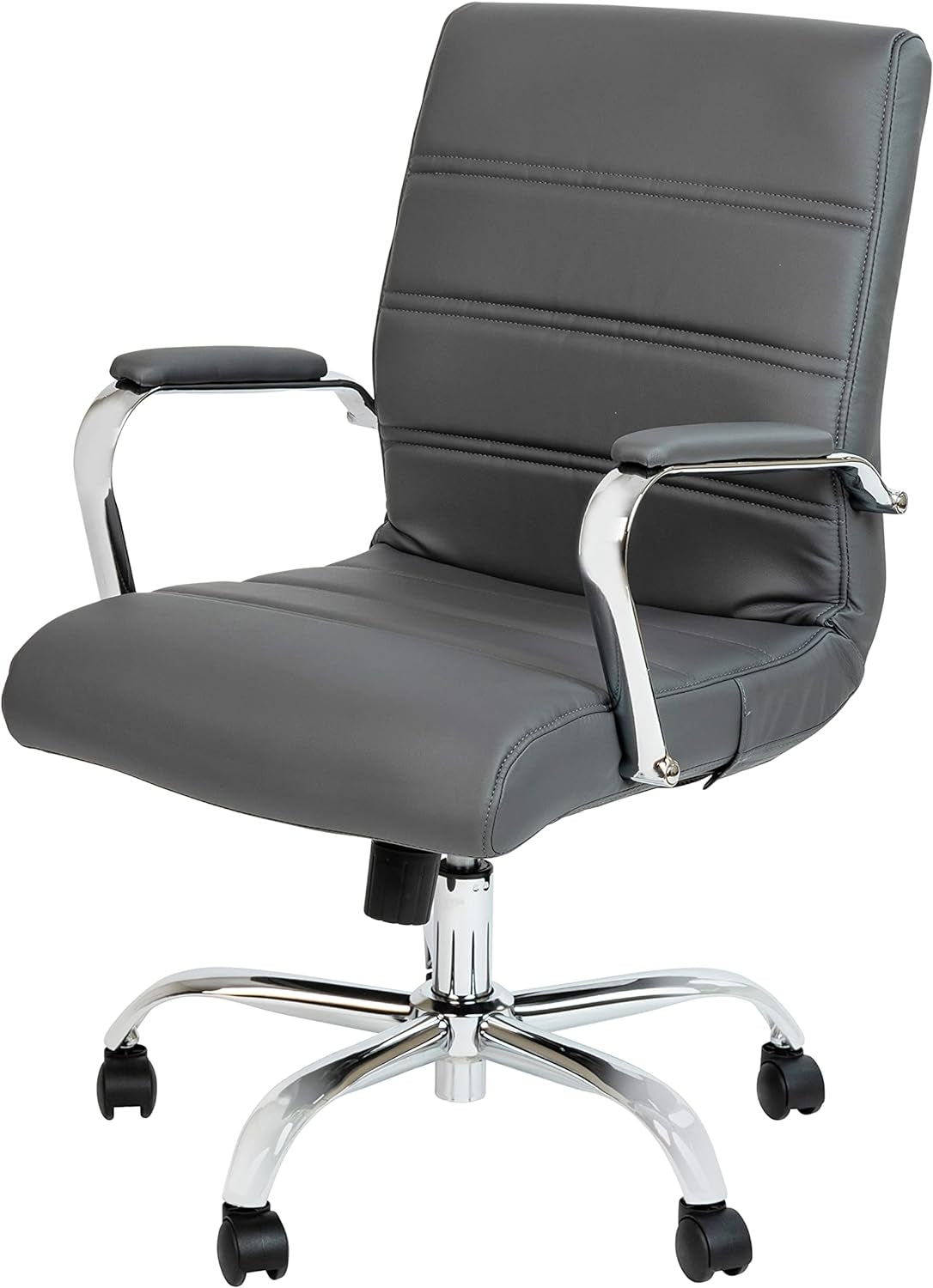 Gray LeatherSoft Office Chair With Swivel Adjustable Height