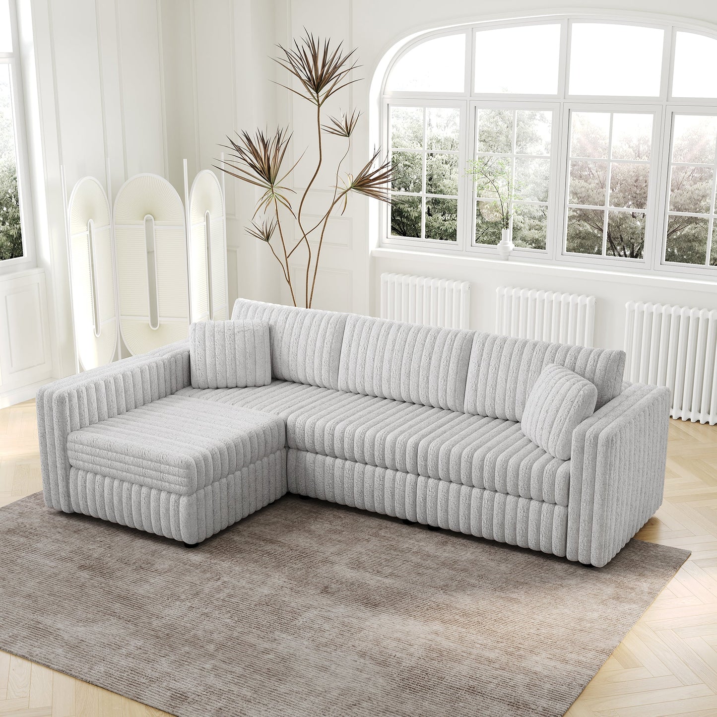 106.3" Soft L-Shaped 4-Person Sofa
