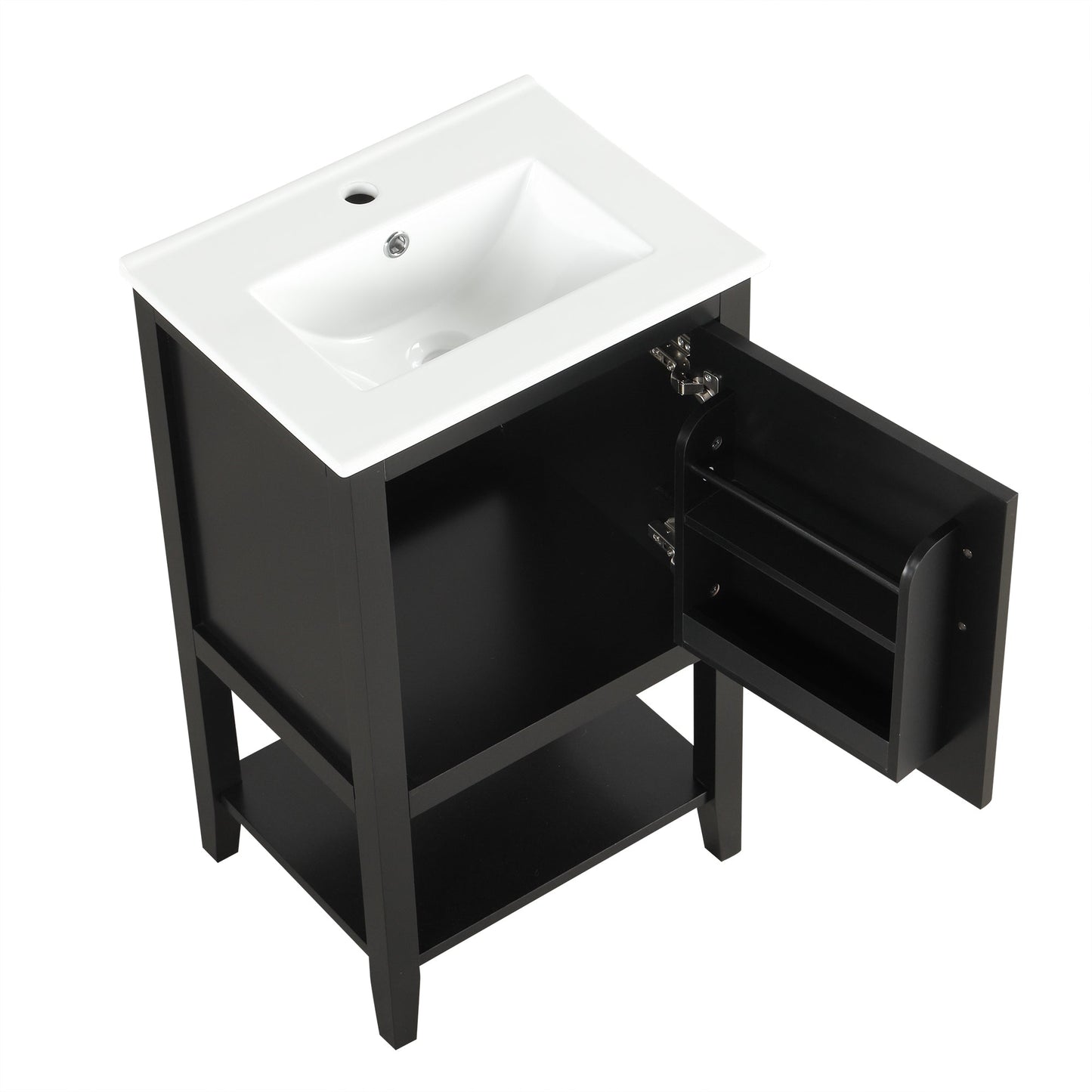 20" Bathroom Vanity with Sink - Black Cabinet