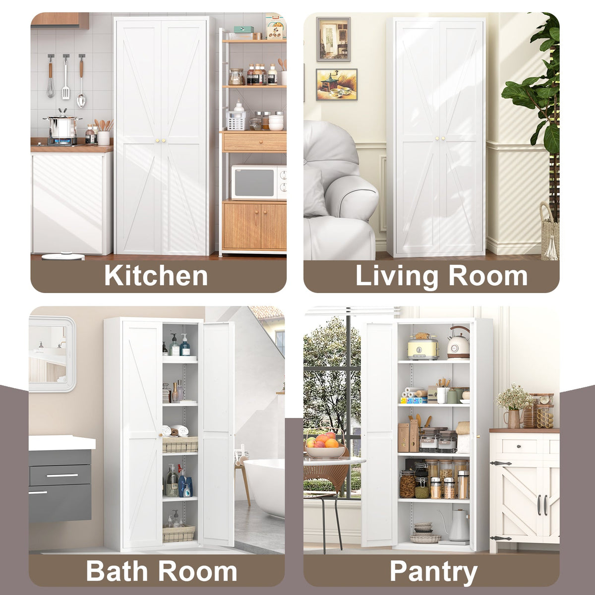 Metal Adjustable 2 Doors Storage Cabinet