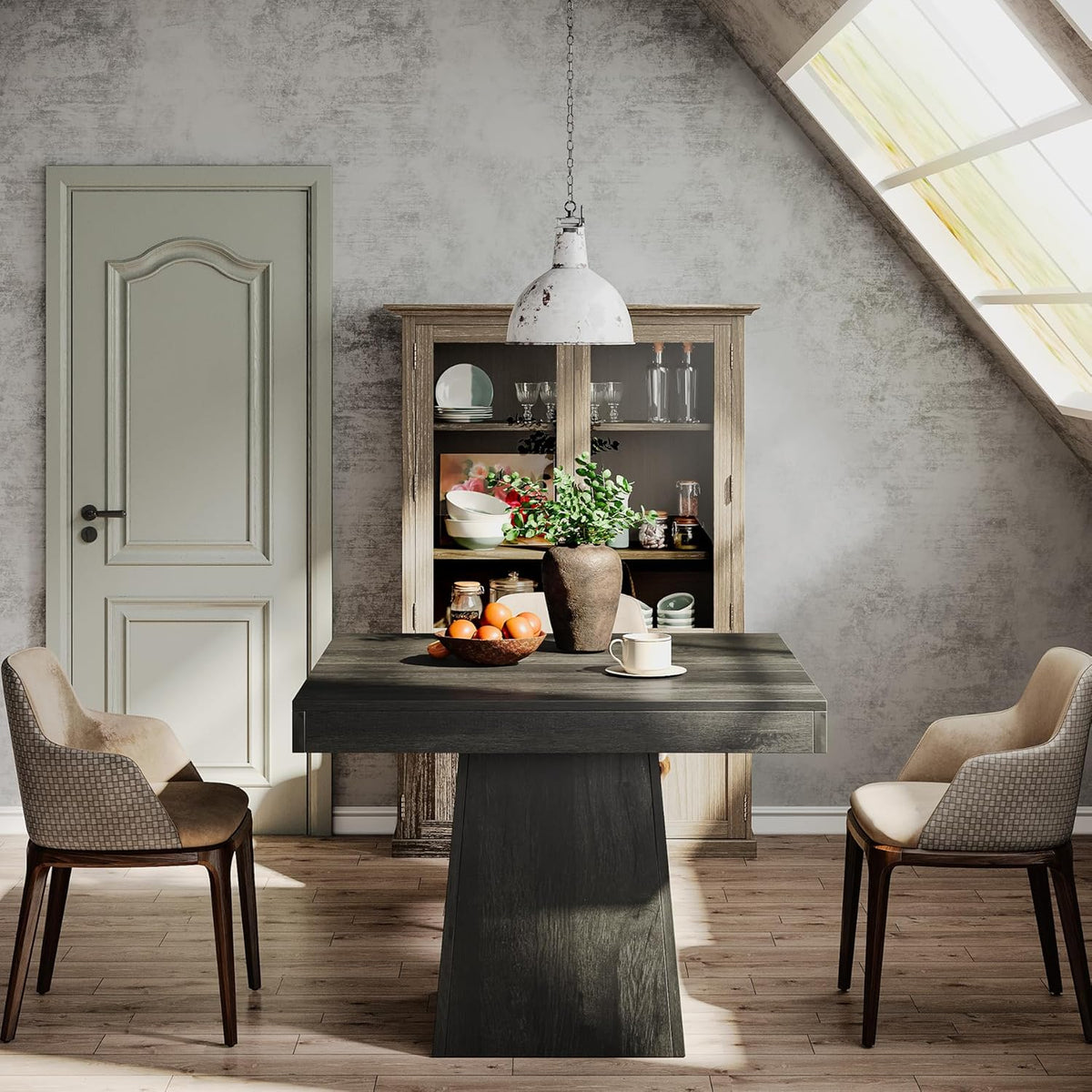 31.5" Square Dining Table for 4 - Small Farmhouse Kitchen Table