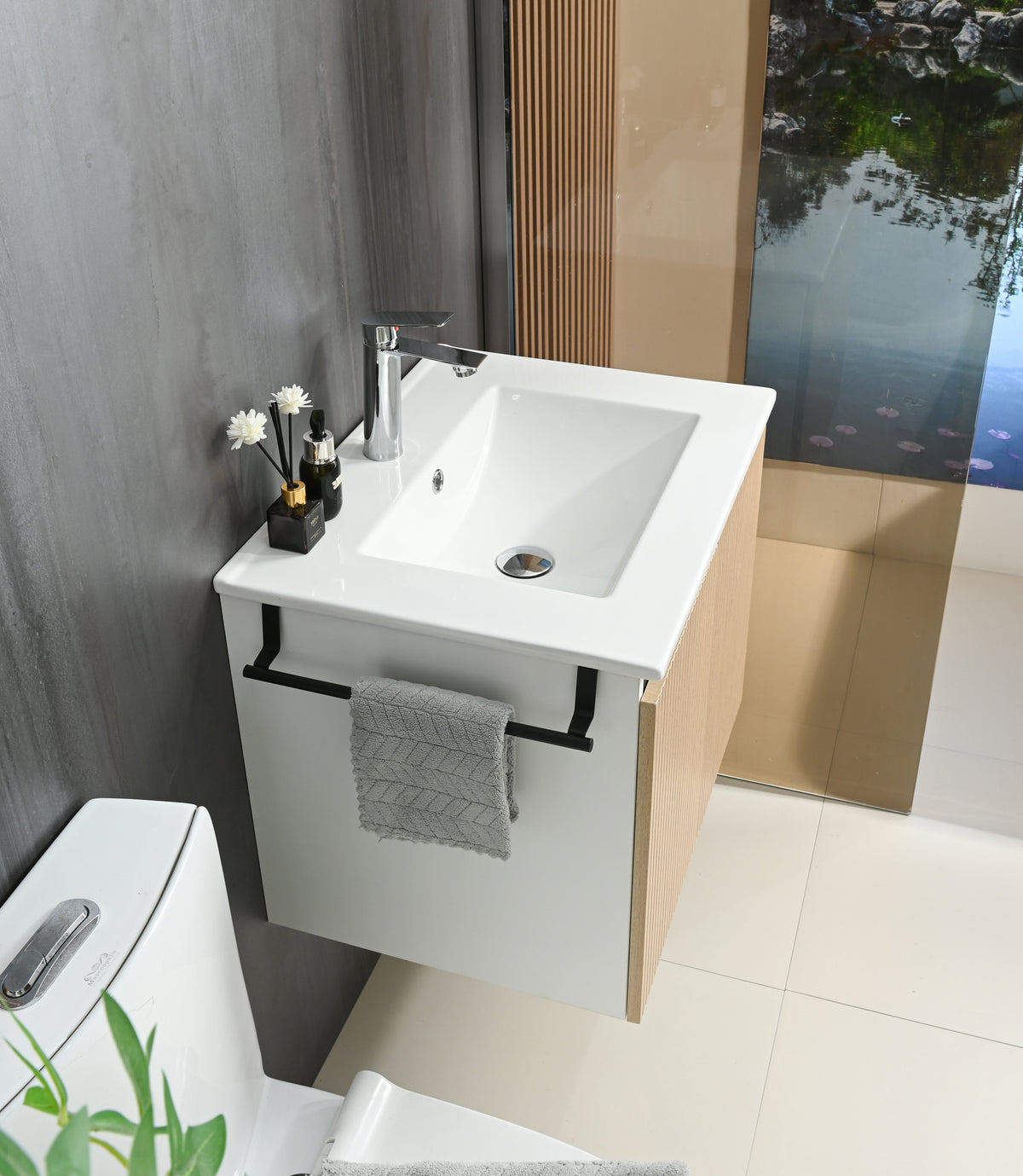 Goodyo 24" Wall-Mount Bathroom Sink Vanity Floating Storage Cabinet