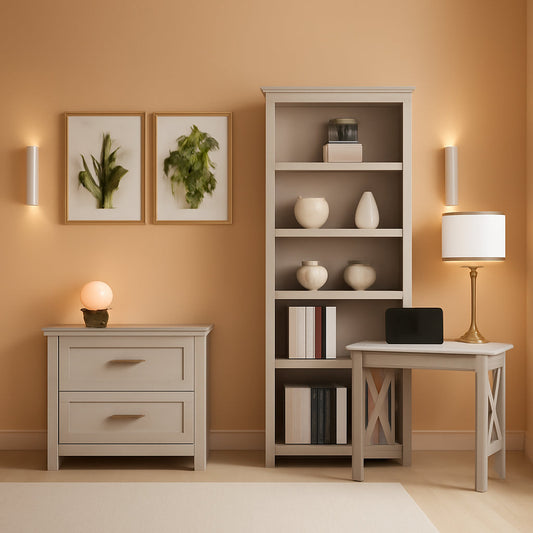 48W Writing Desk With Lateral File Cabinet Home Office Furniture