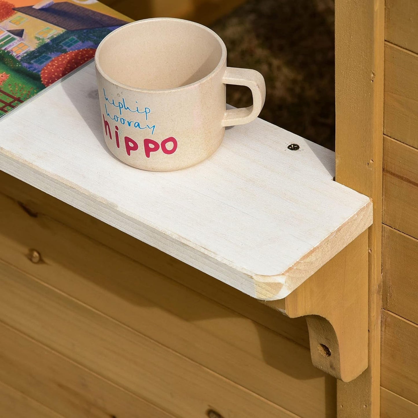 Kids Outdoor Wood Playhouse With Working Door And Windows