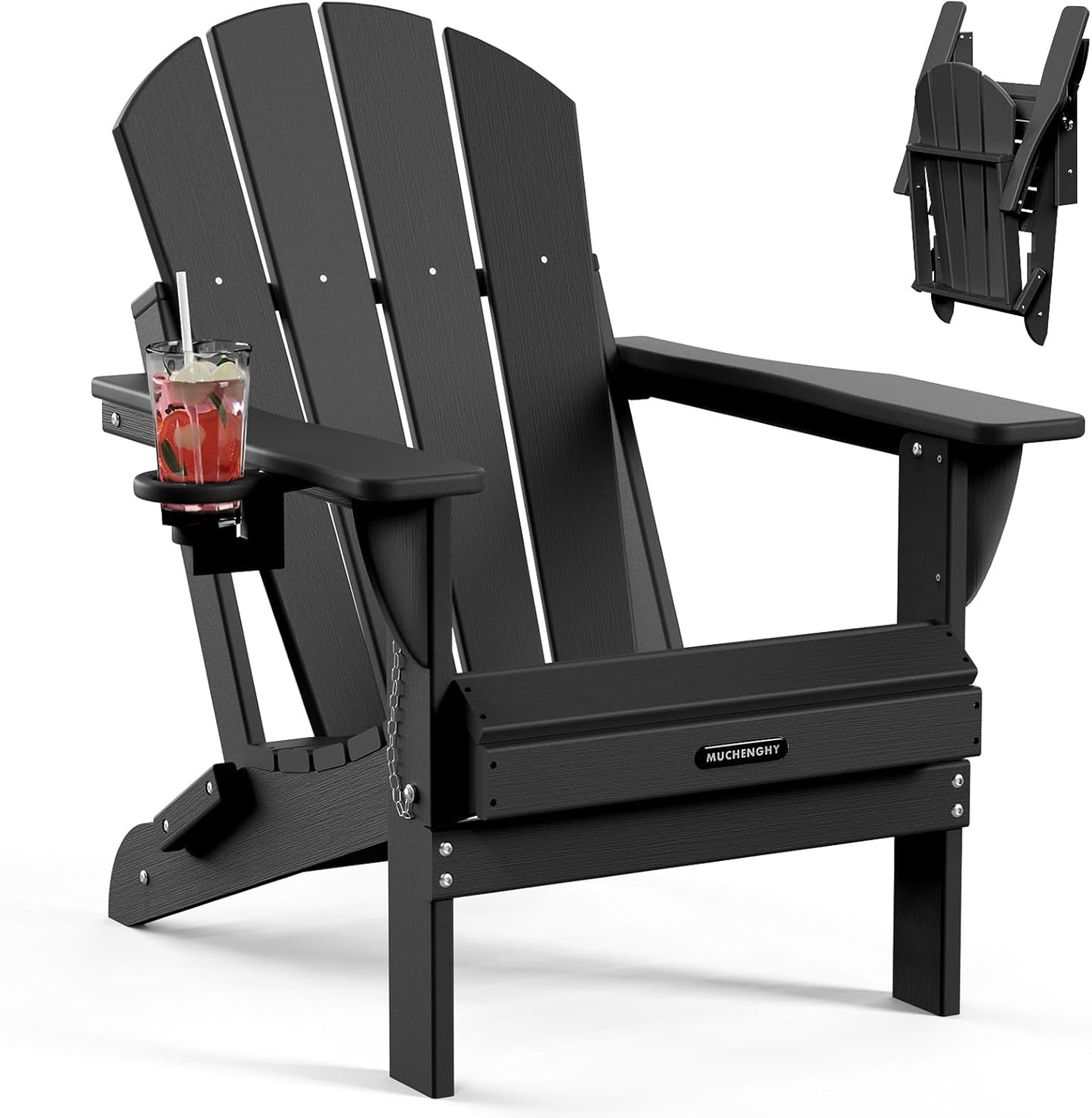 Folding Weather Resistant Adirondack Chair for Outdoor Relaxation