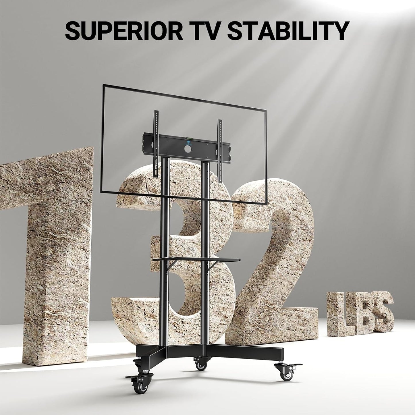 Rolling TV Stand For 32 To 85 Inch TVs Height Adjustable