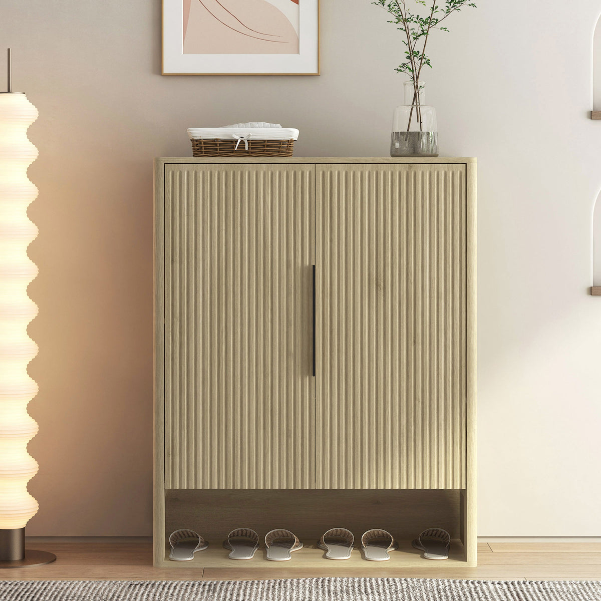 Wooden Shoe Storage Cabinet with Doors