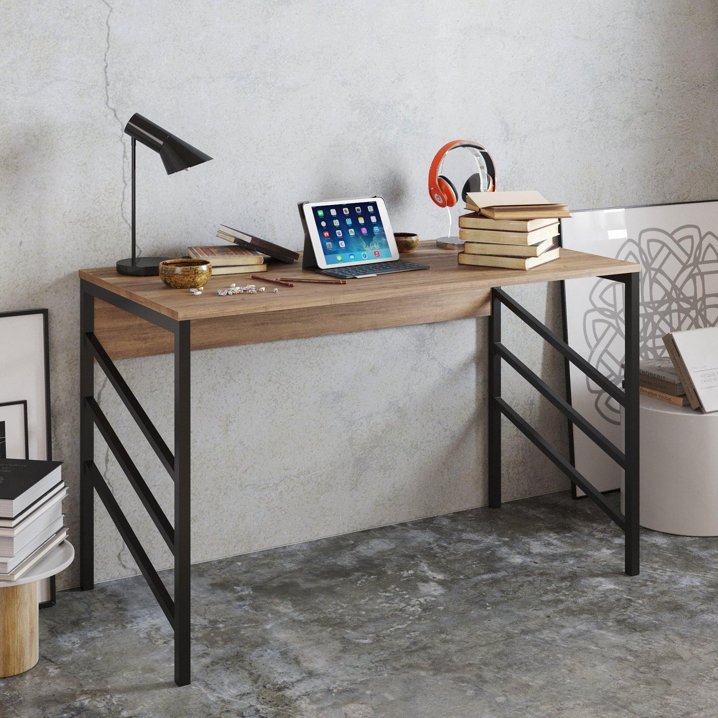 Tuna 47" Wide Metal Manufactured Wood Computer Desk