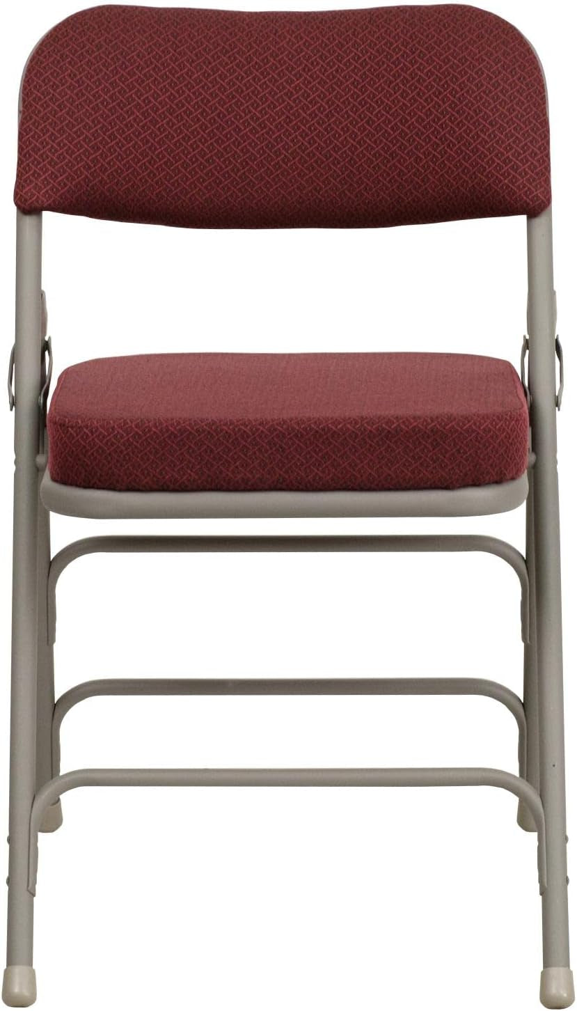 Hercules Folding Chairs Cushioned Burgundy Set of 2