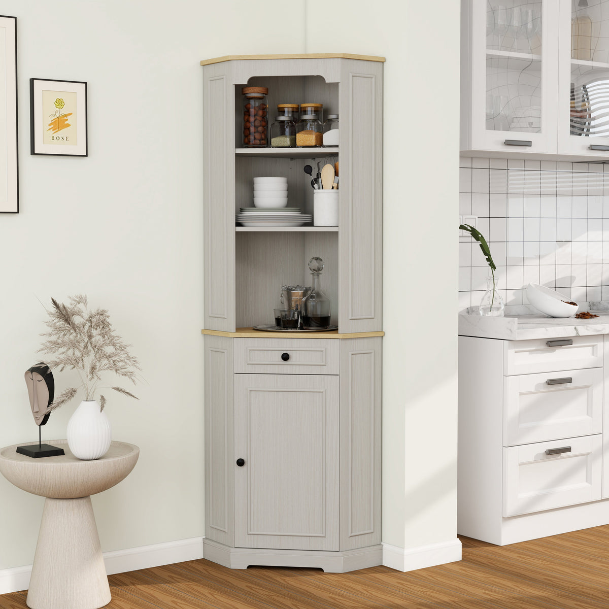 68" Tall Corner Cabinet