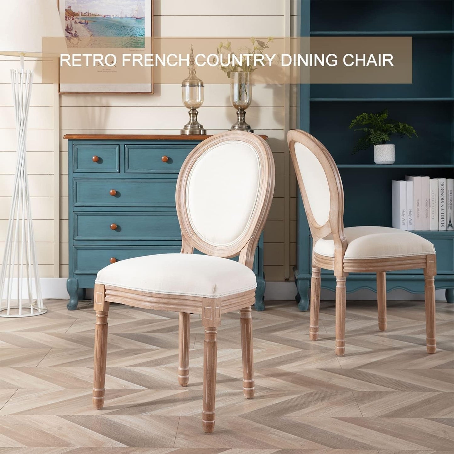 French Country Dining Chairs Set Of 4 With Carved Solid Wood Frames