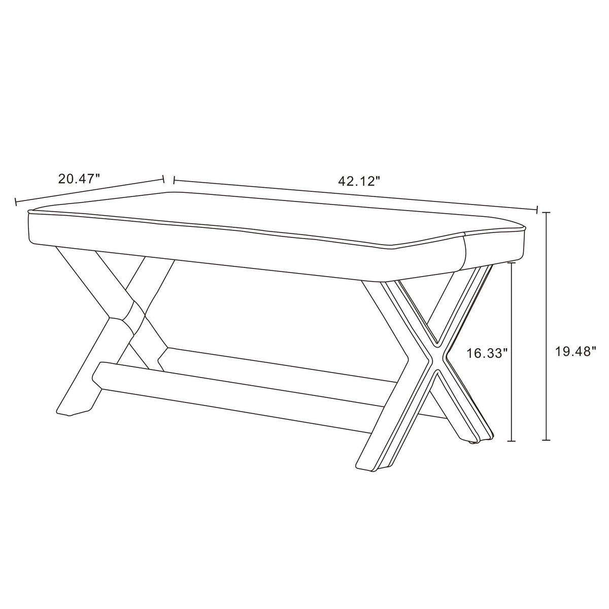 Abigail Upholstered Velvet Accent Bench
