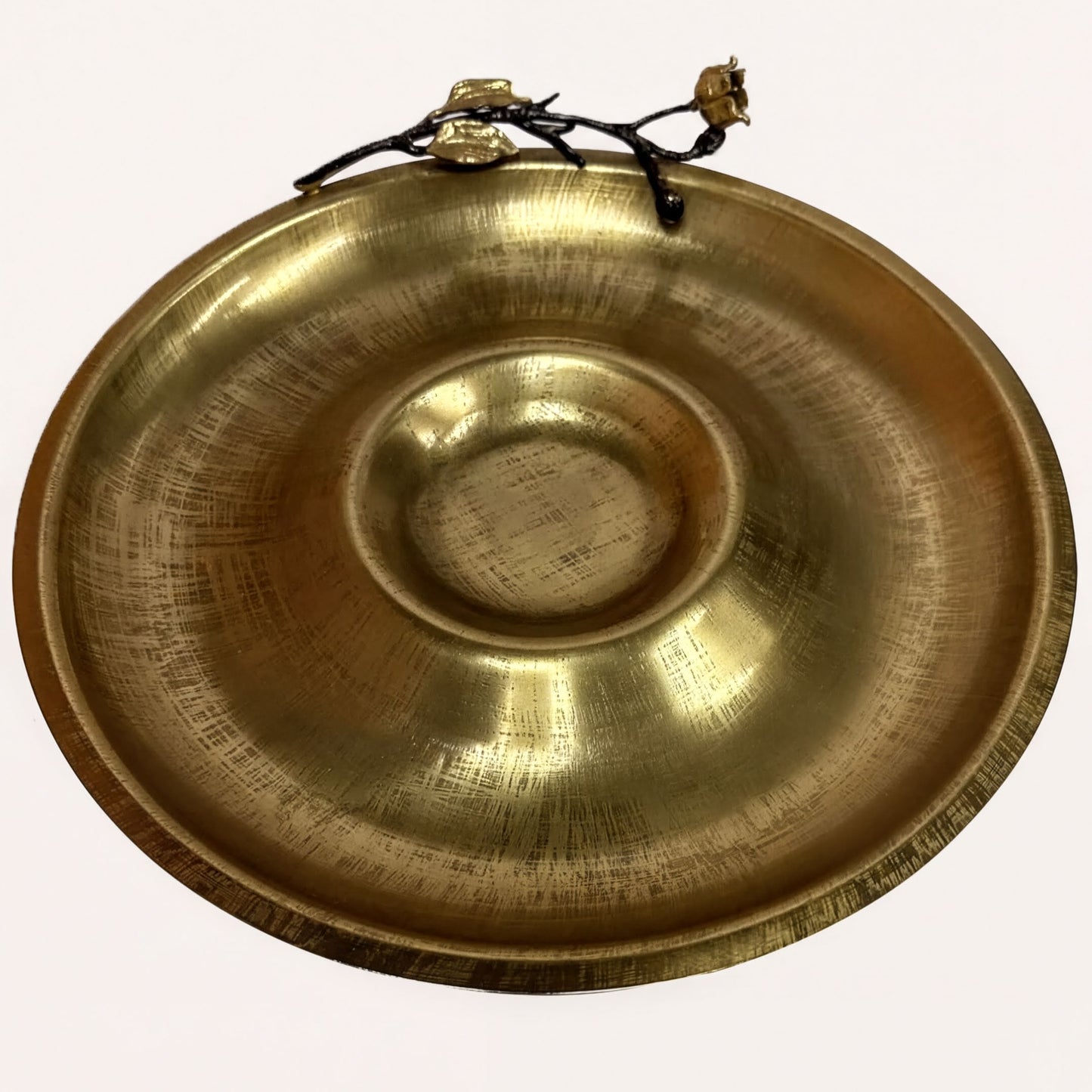 Chip and Dip Platter - Rustic Snack Serving Set with Stainless Steel Tray