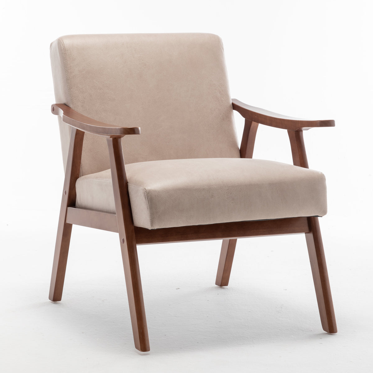 Mid-Century Modern Accent Chair with Microfiber Upholstery