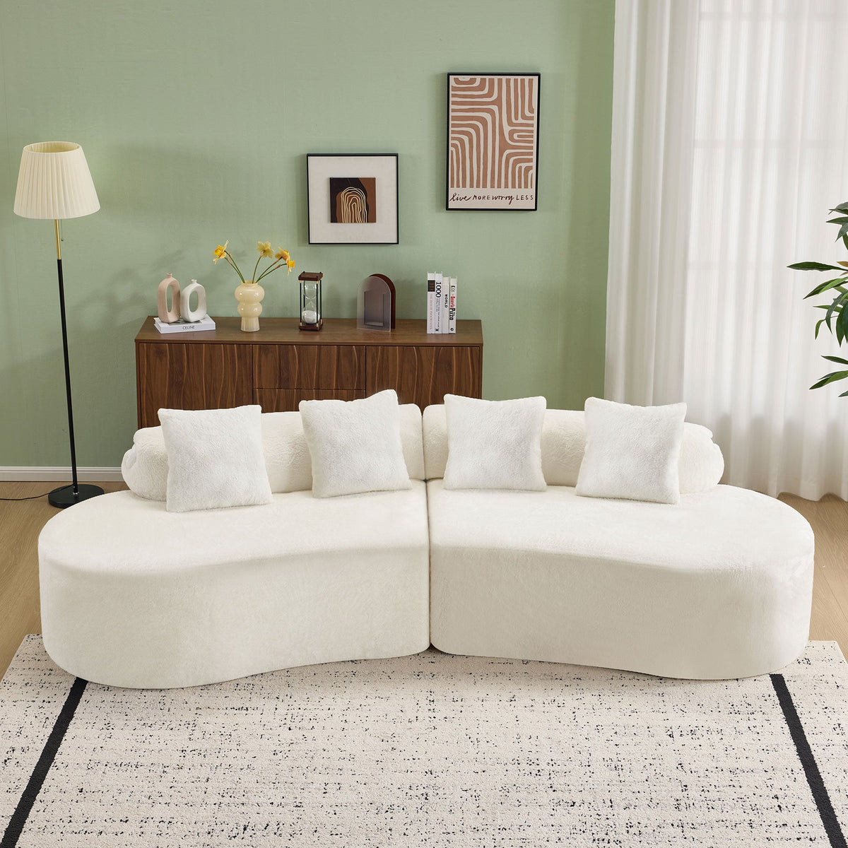 White Curved Sofa