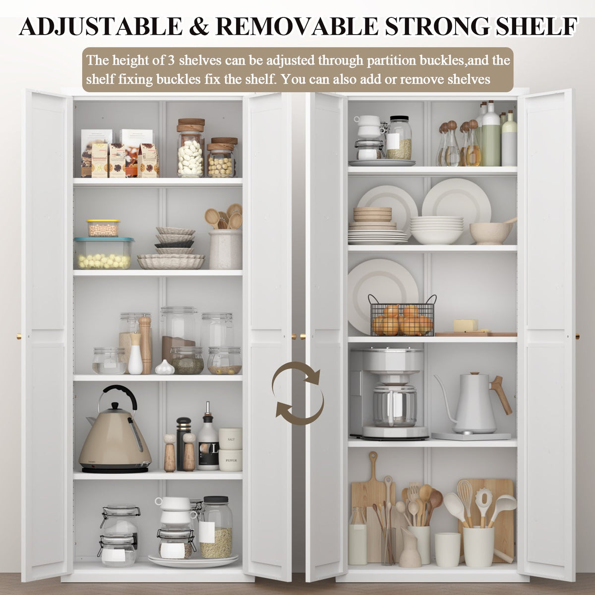 Metal Adjustable 2 Doors Storage Cabinet