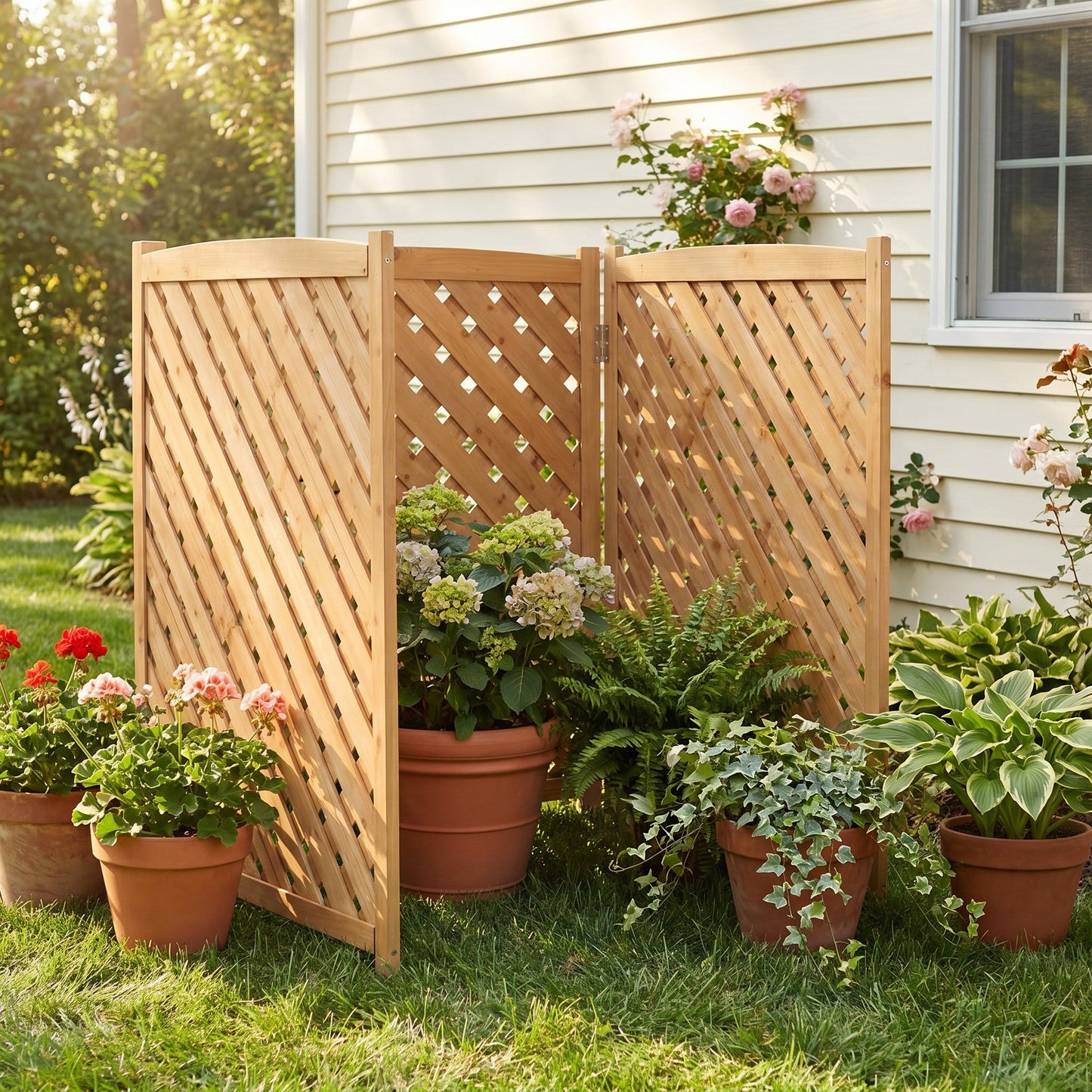 3-Panel Outdoor Air Conditioner Fence Screen