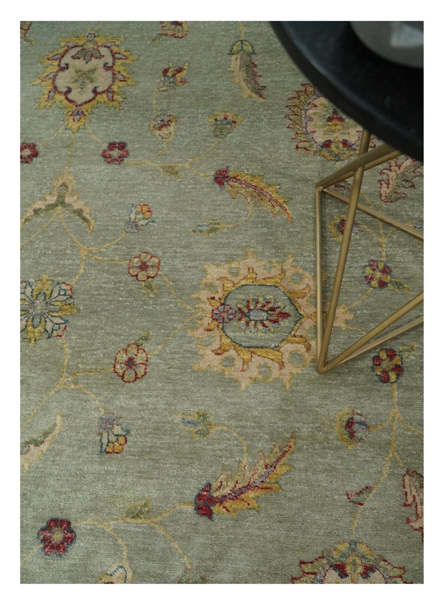 8x10 Fine Hand Knotted Silver and Black Muted Antique Traditional Vintage Persian Wool Rug | AGR45