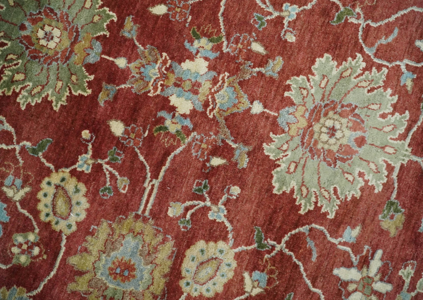 8x10 Fine Hand Knotted Rust and Ivory Traditional Vintage Persian Style Antique Wool Rug | AGR20