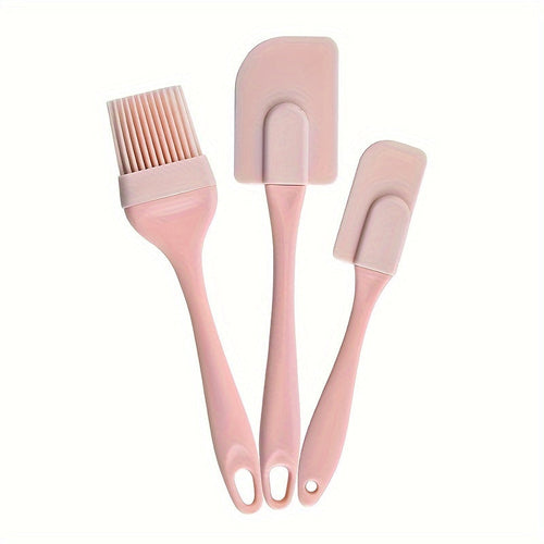 3Piece Silicone Spatula Oil Brush Kitchen Set