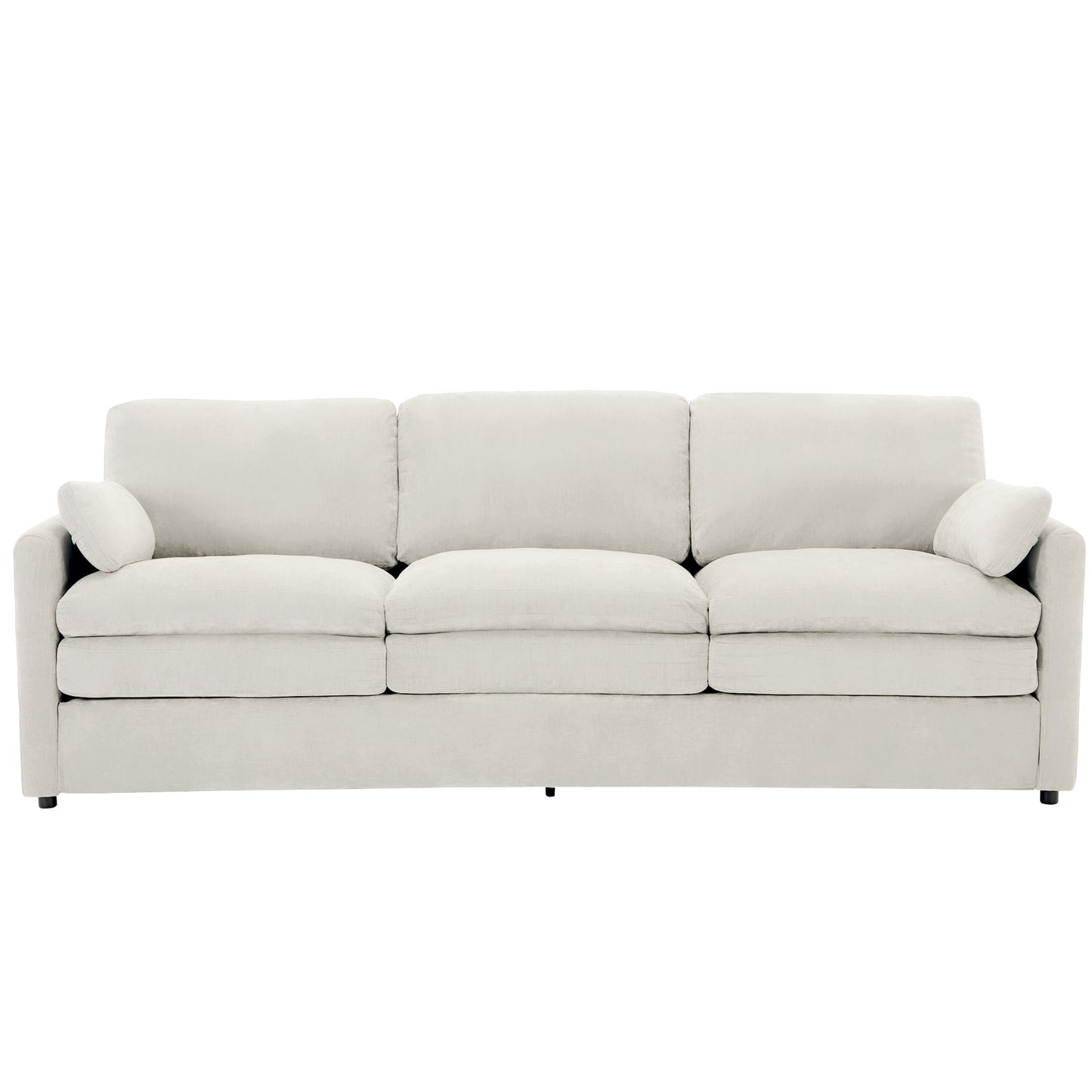 Cozy Upholstered 3-Seater Sofa with Plush Double Cushion and Ergonomic Design