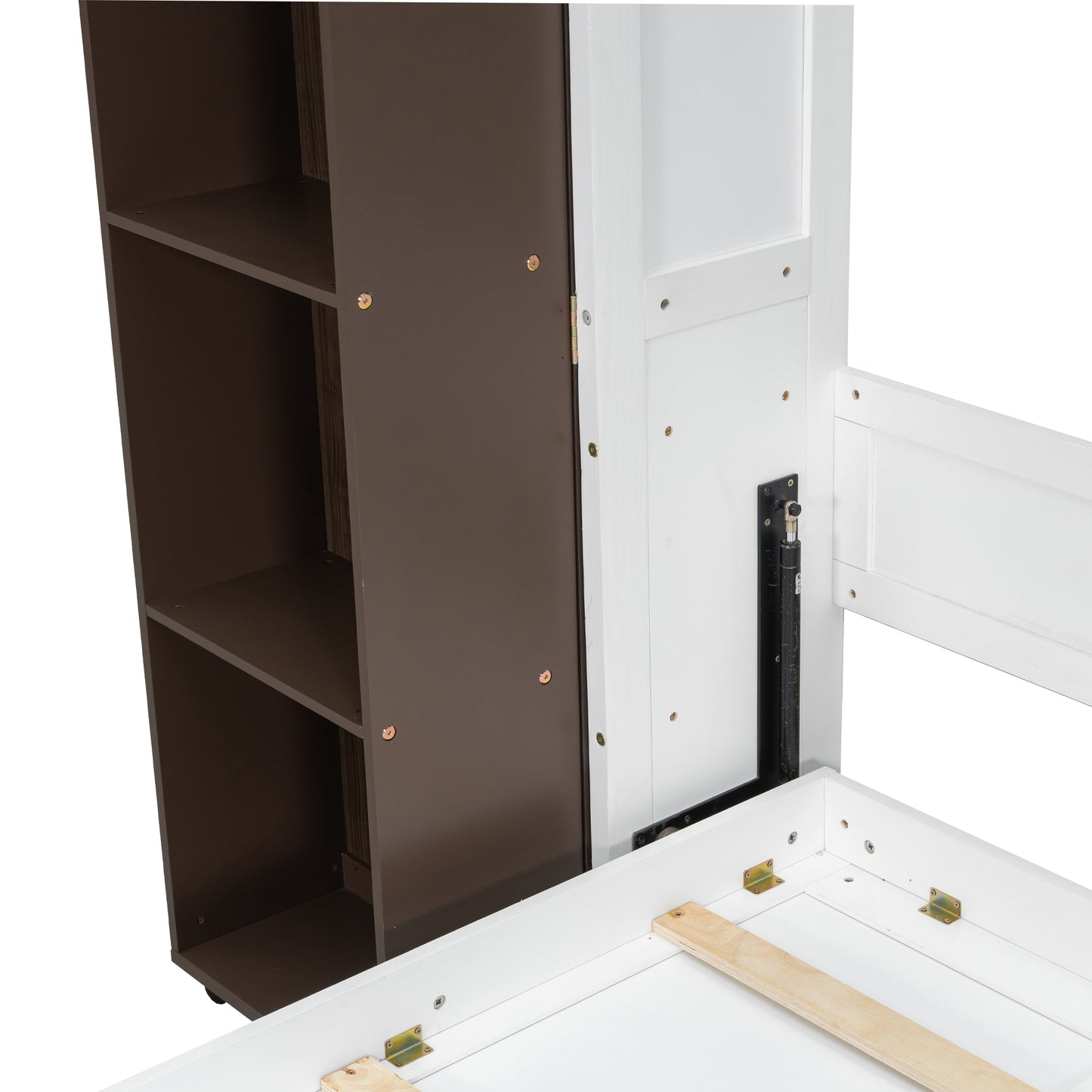 Queen Murphy Bed Wall Bed with Storage Doors, Espresso