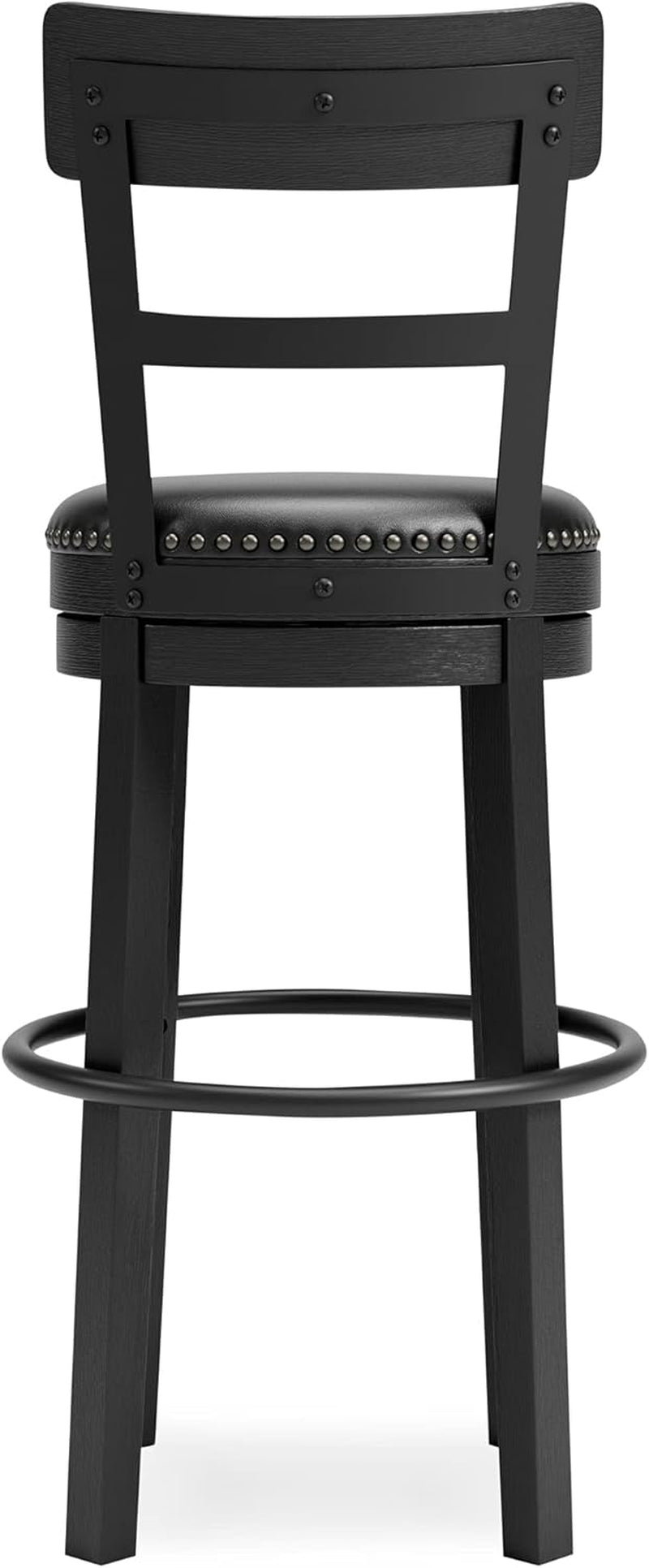 Valebeck 30.38 Black Upholstered Pub Height Swivel Barstool