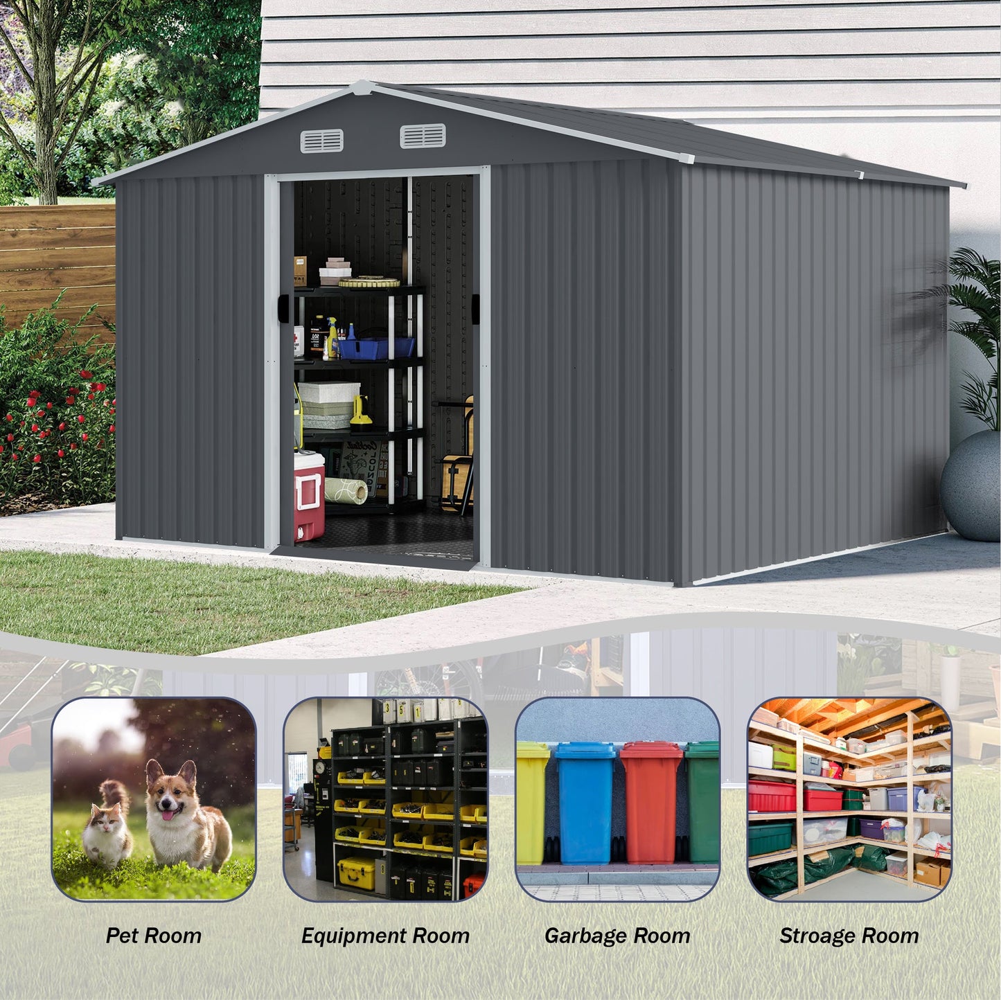 Outdoor Storage Shed 8 x 10 FT