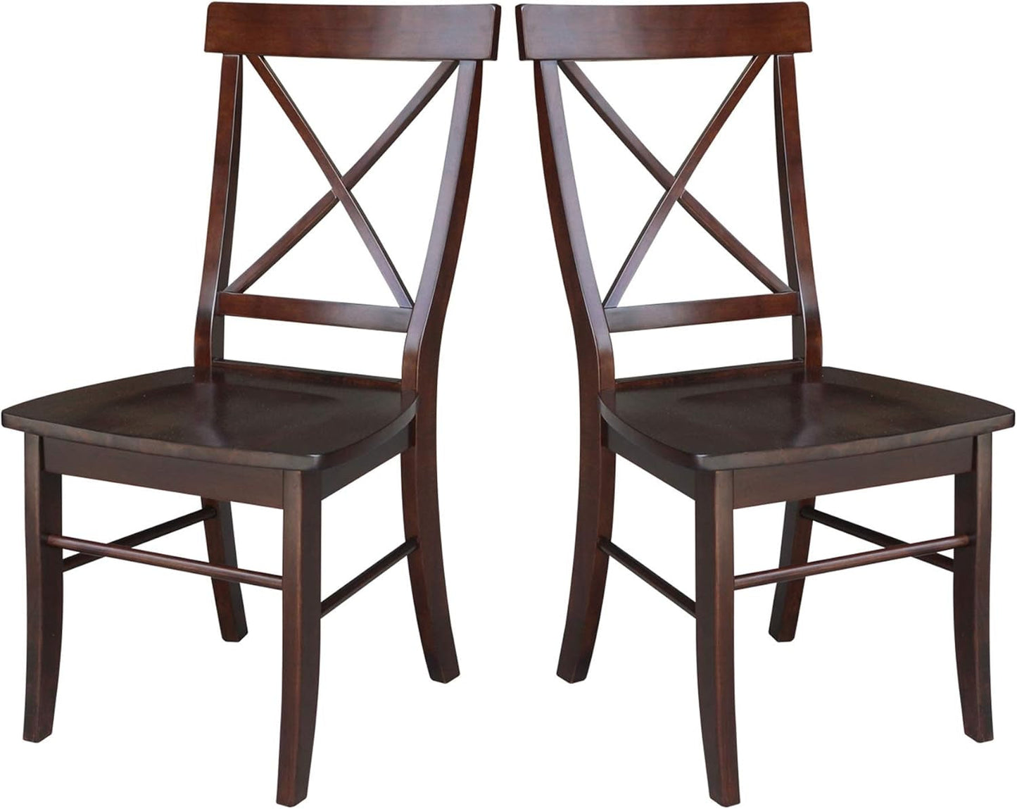 X Back Dining Chair In Java Finish With Solid Wood Seat
