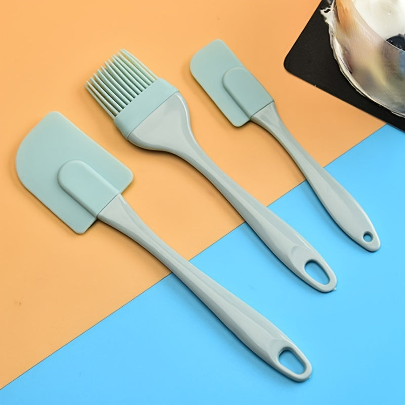 3Piece Silicone Spatula Oil Brush Kitchen Set