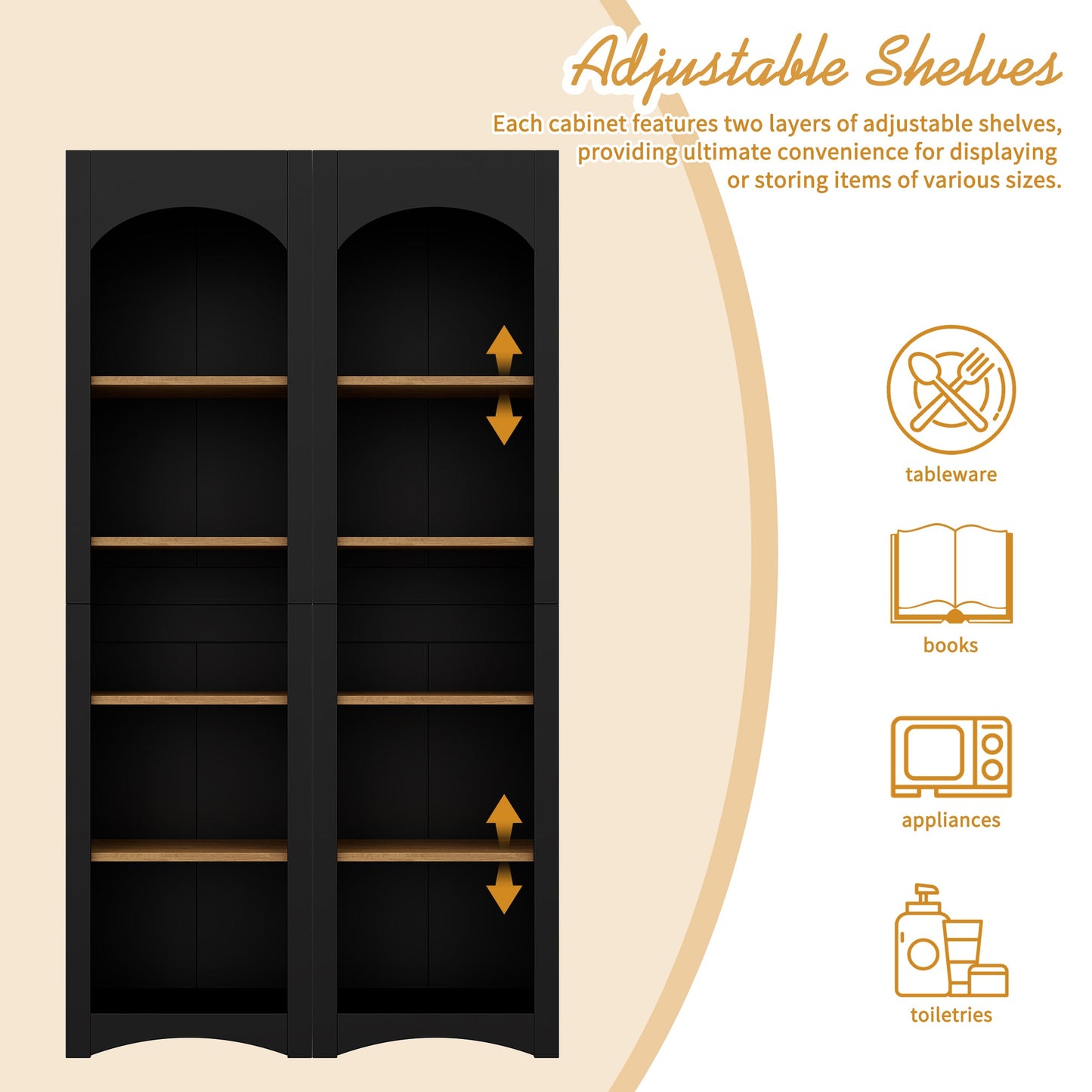 ON-TREND Free Standing 5 Tier Bookshelves Set of 2