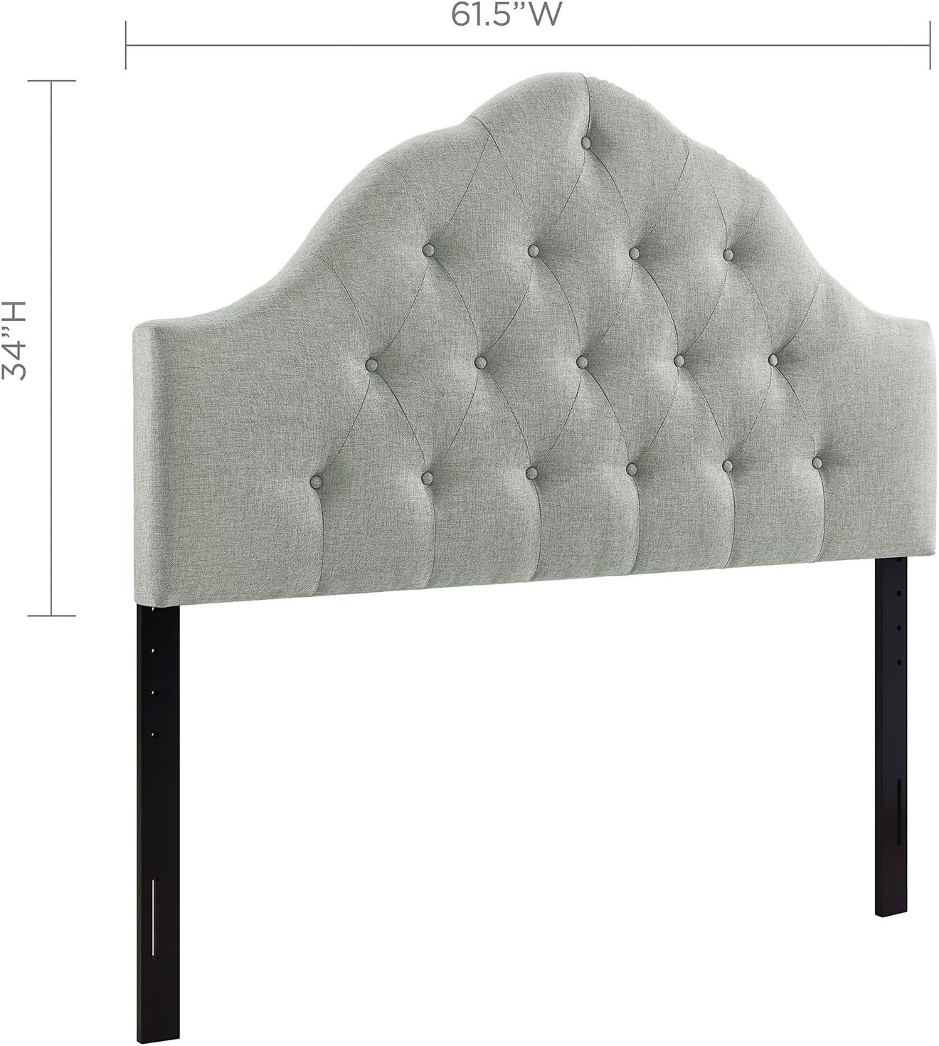 Tufted Linen Upholstered Queen Headboard with High Arch