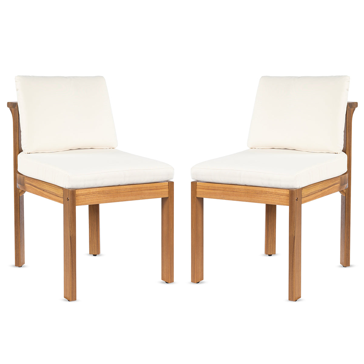 Acacia Wood Outdoor Dining Chair Set of 2