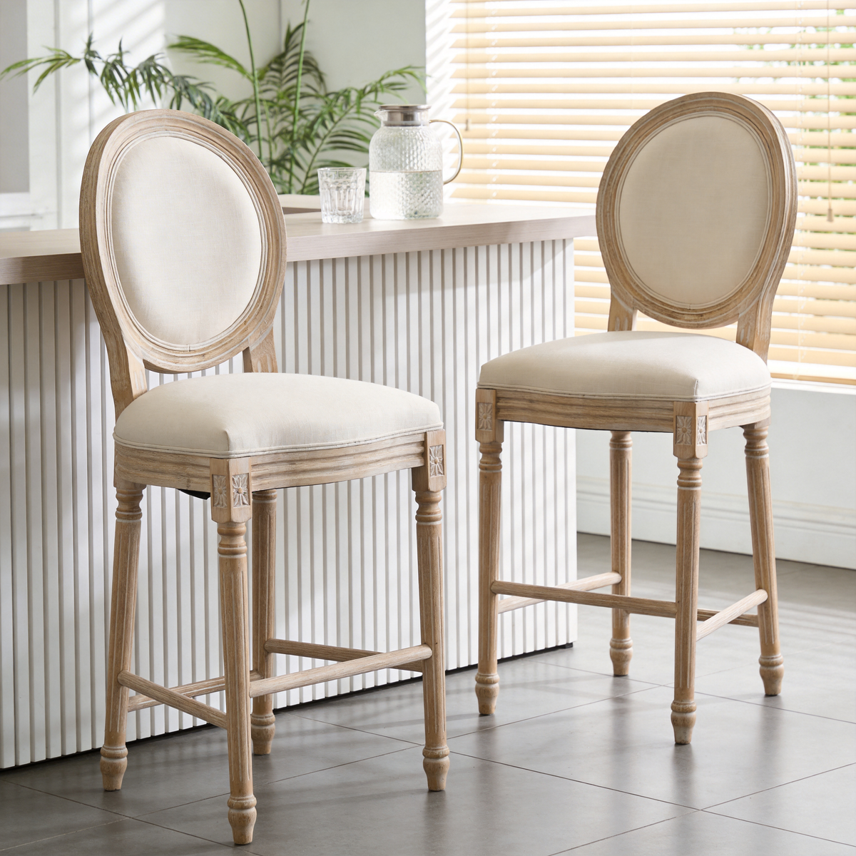 French Country 26'' Height Bar Chairs Set of 2