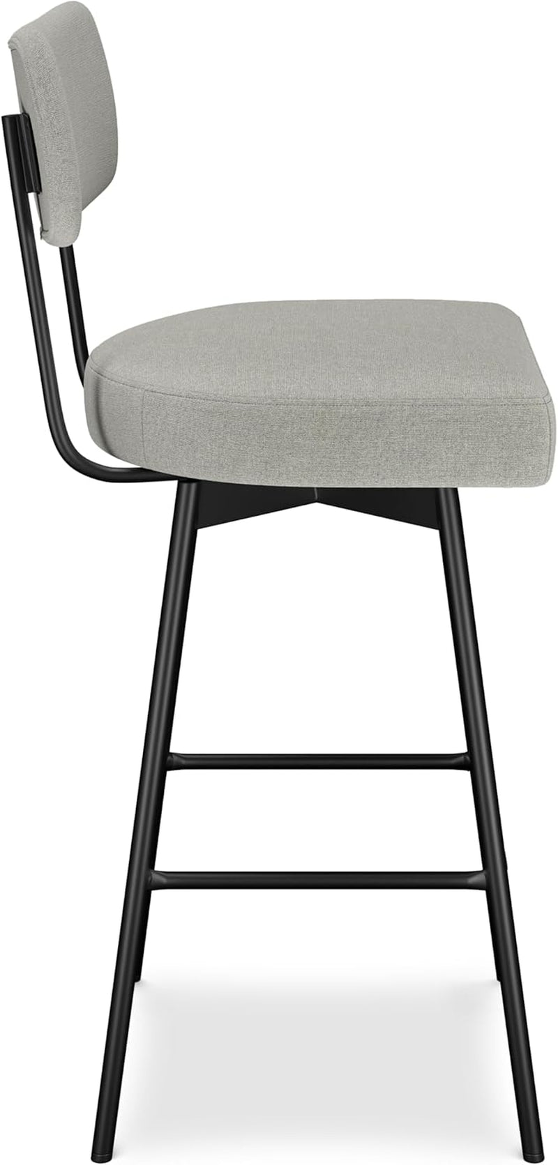 Giselle Swivel Bar Stools Set 2 29 Inch Upholstered Light Grey