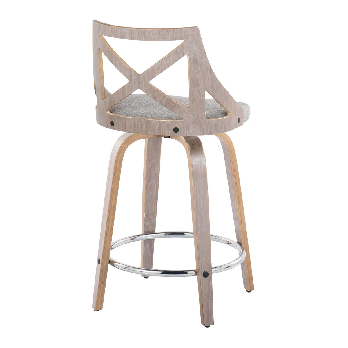 24" Fixed-Height Counter Stool with Swivel in Light