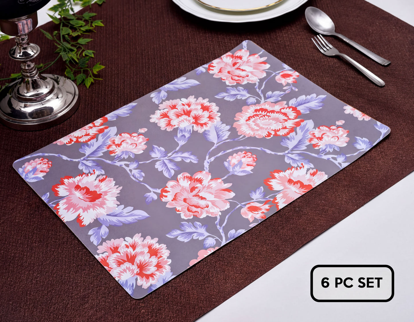 Floral Cork Placemats – Cork Backed, Heat & Scratch Resistant Table Decor Mats