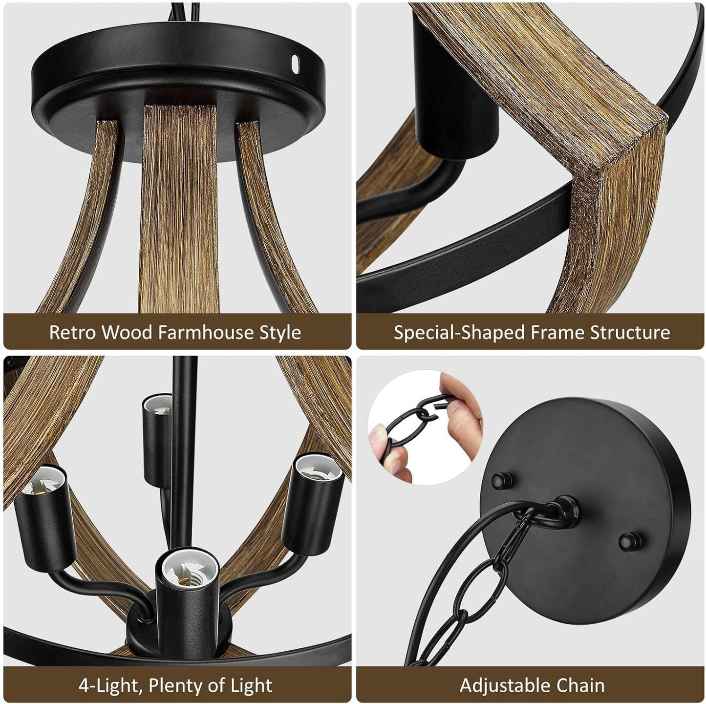 Modern Farmhouse 4-Light Hanging Pendant Light