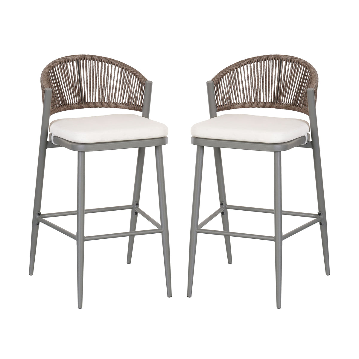 Outdoor 30.25" Seat Height Metal Frame Barstools