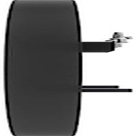 Round Rubber Wall Mirror 37 Inch side view showcasing protective rubber frame and sleek design.